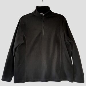 Lands' End‎ Men's L Black Quarter Zip-Up Classic Soft Fleece Jacket